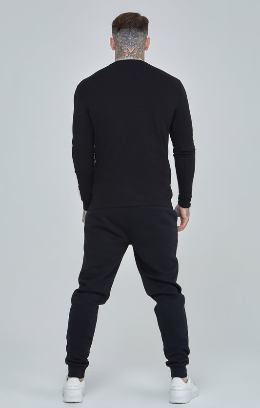 Black Essential Long Sleeve Muscle Fit T-Shirt