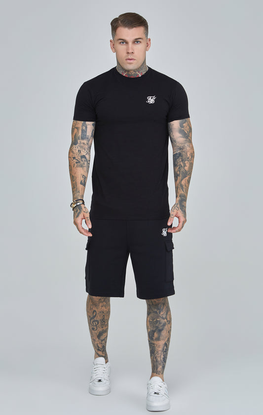 Black Essential Short Sleeve Muscle Fit T-Shirt