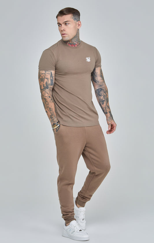 Brown Essential Short Sleeve Muscle Fit T-Shirt