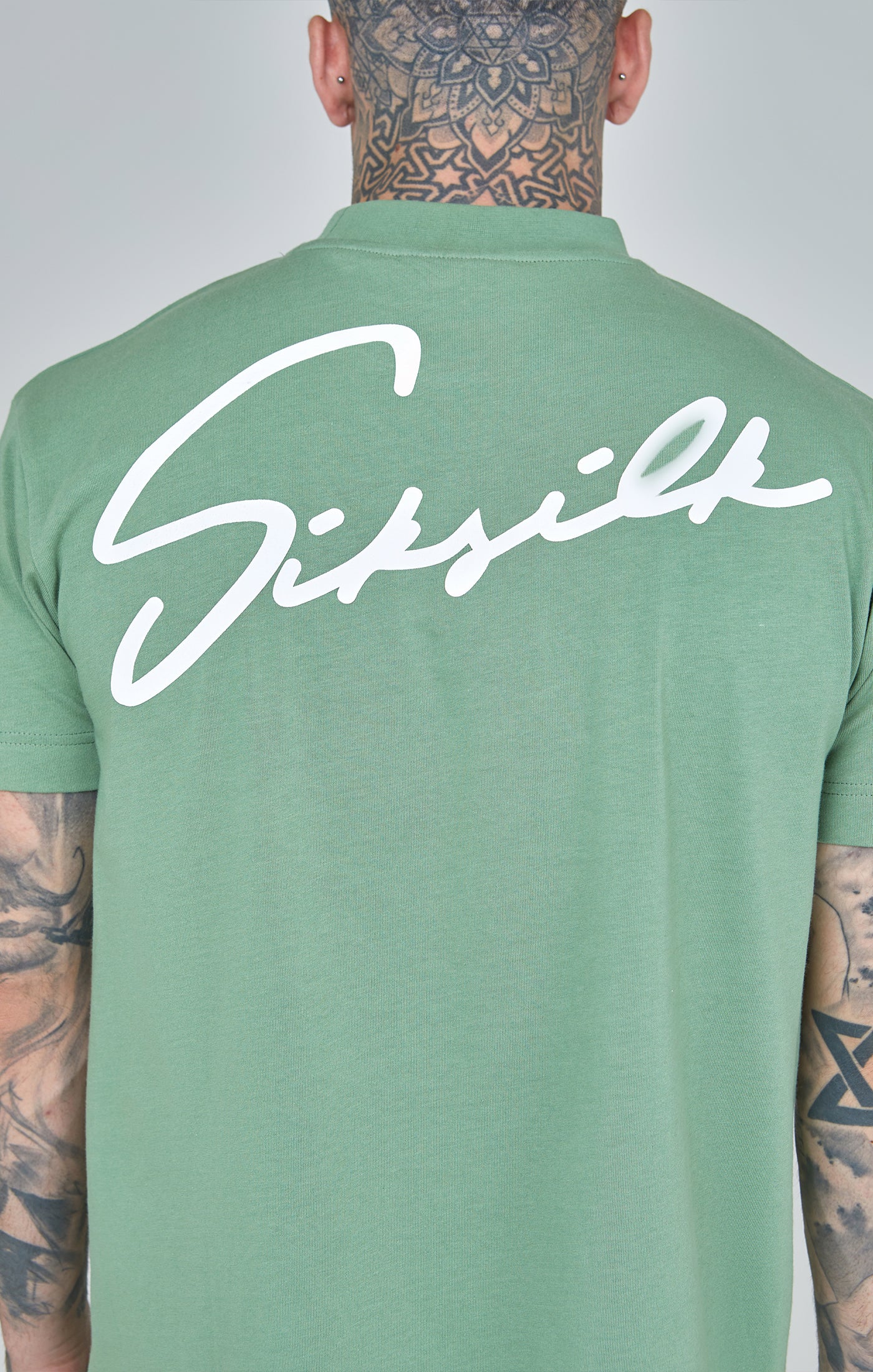Load image into Gallery viewer, Green Script Print Oversized T-Shirt (1)