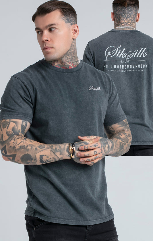 Grey Acid Wash Relaxed Fit T-Shirt