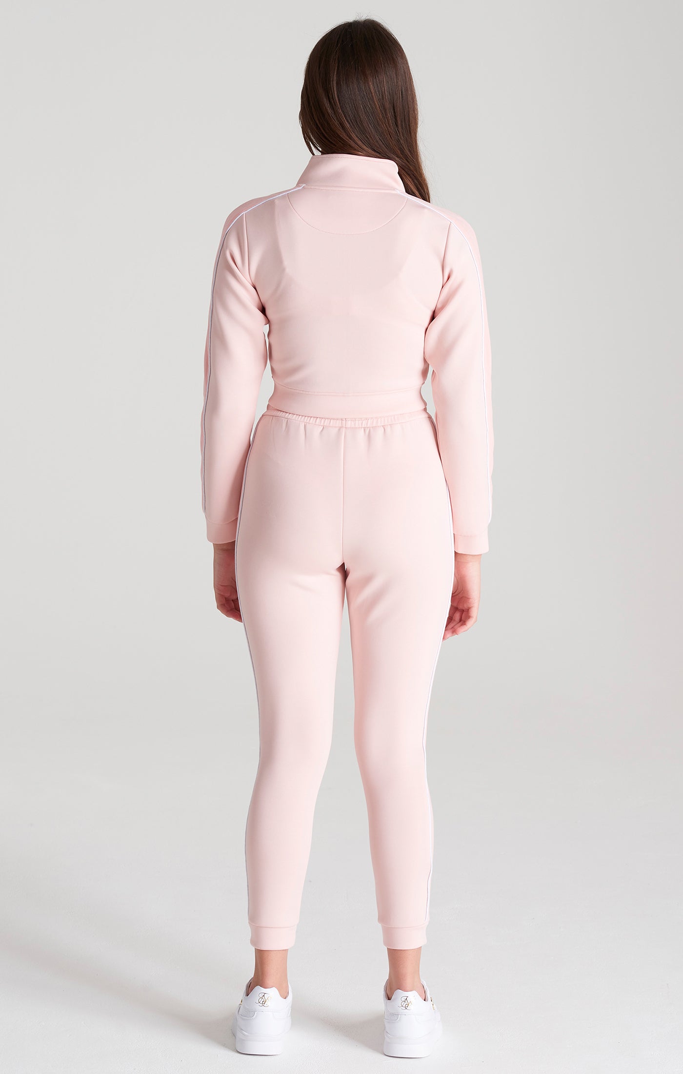 Load image into Gallery viewer, Girls Pink Velour Taped Track Pant (4)