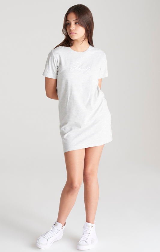 Girls Grey Marl Signature T-Shirt Dress