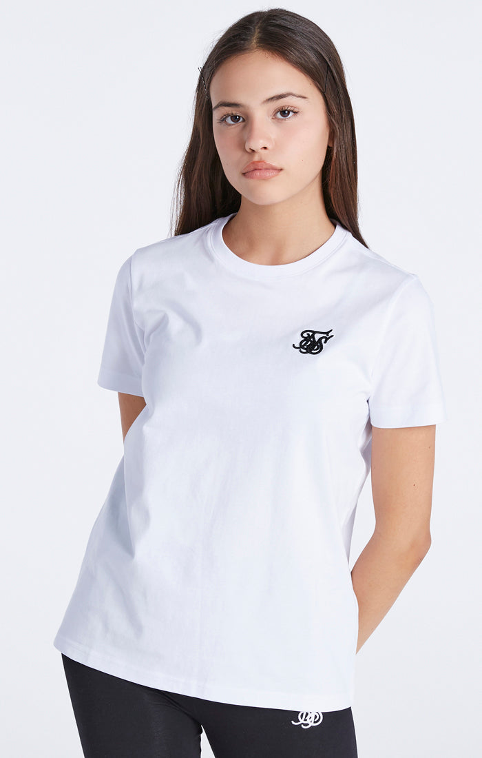 Load image into Gallery viewer, Girls White Essentials Boyfriend T-Shirt (3)
