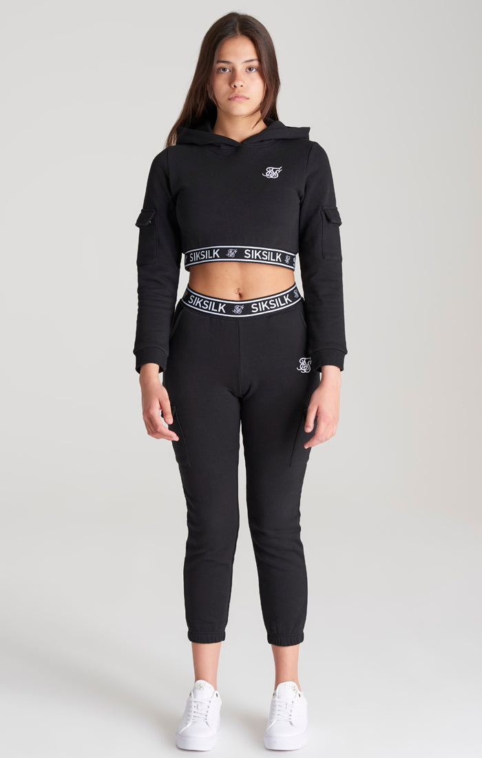 Load image into Gallery viewer, Girls Black Cargo Track Pant (3)
