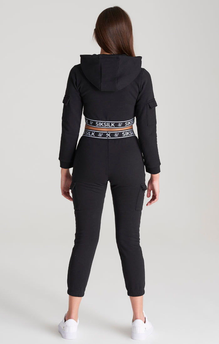 Load image into Gallery viewer, Girls Black Cargo Track Pant (2)