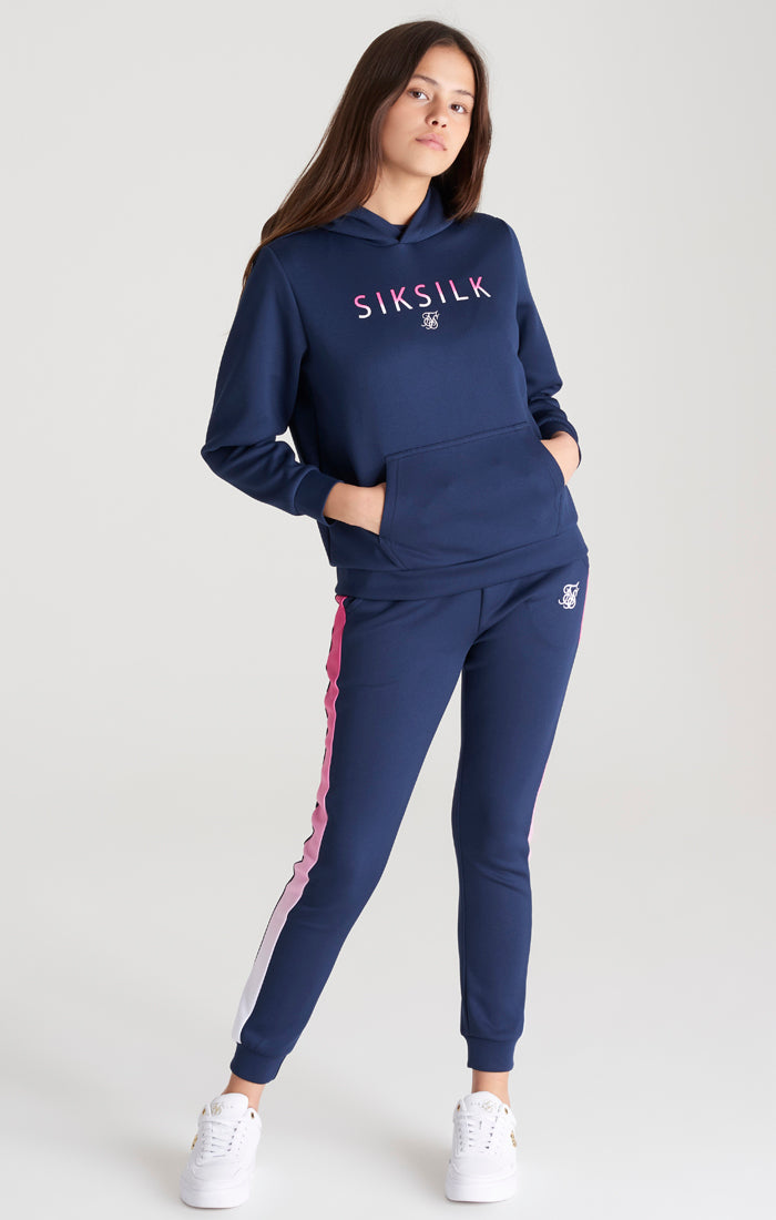 Load image into Gallery viewer, Girls Navy Fade Logo Track Top (3)