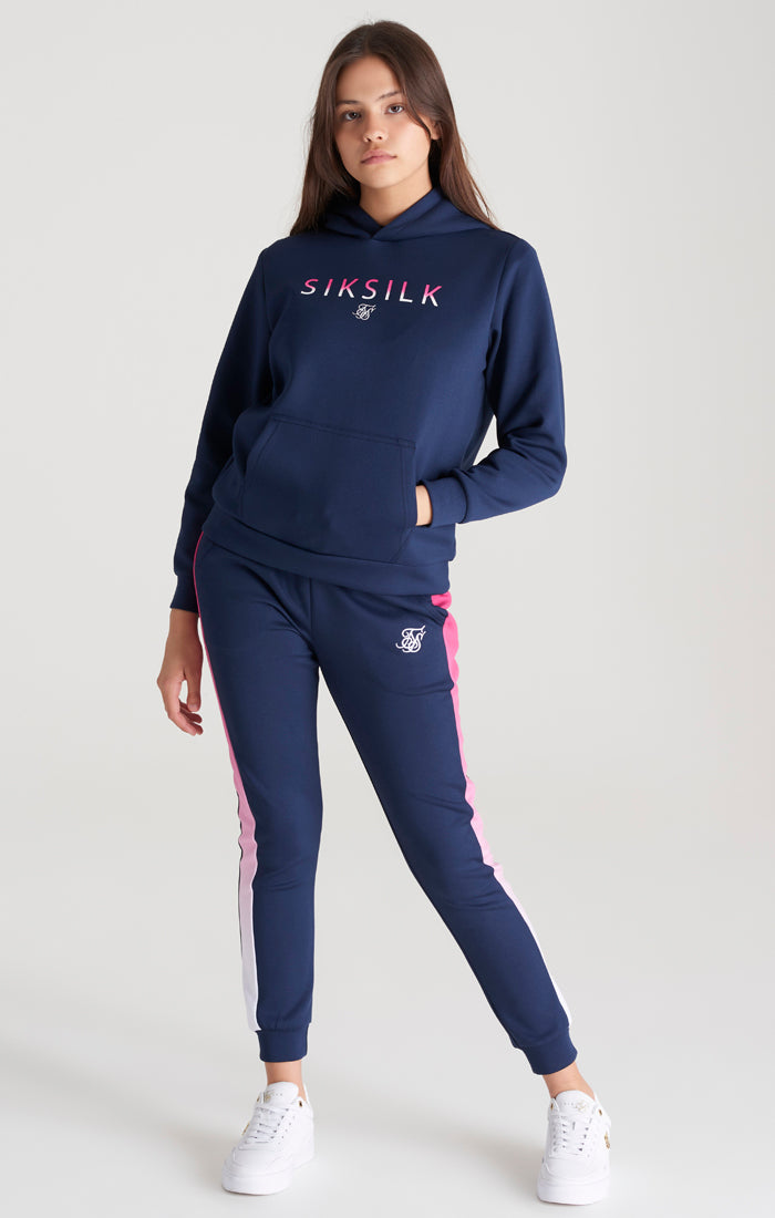 Load image into Gallery viewer, Girls Navy Fade Logo Track Top (5)