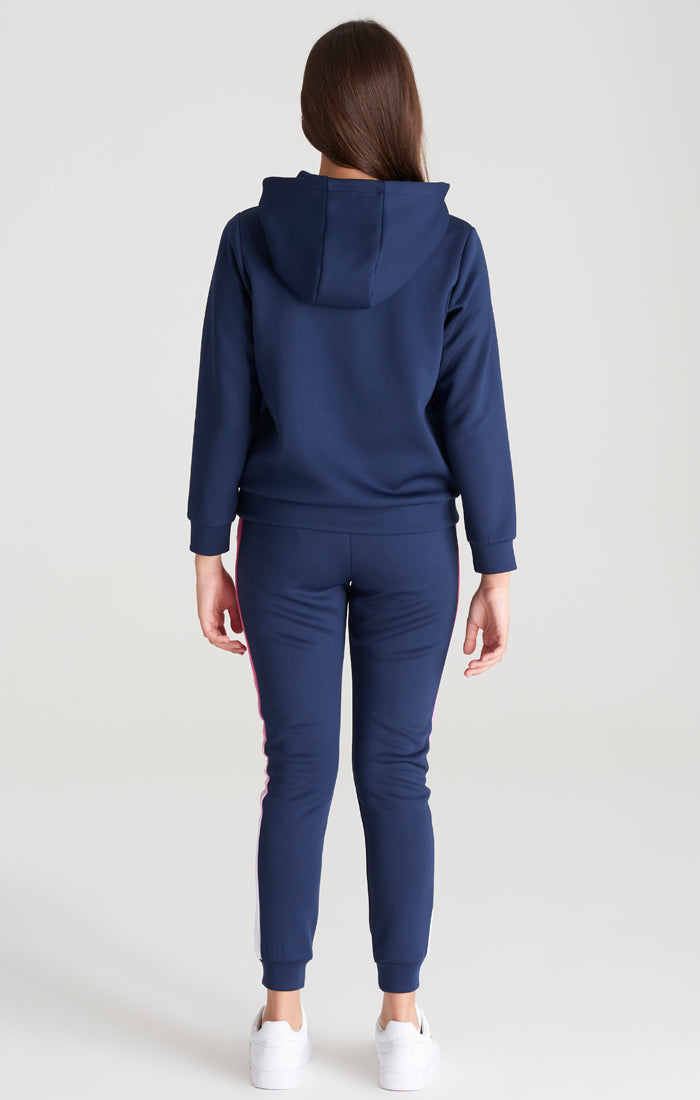 Load image into Gallery viewer, Girls Navy Fade Logo Track Top (6)