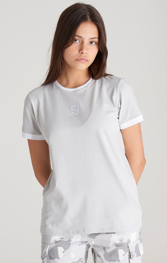 Girls Grey Ringer T-Shirt