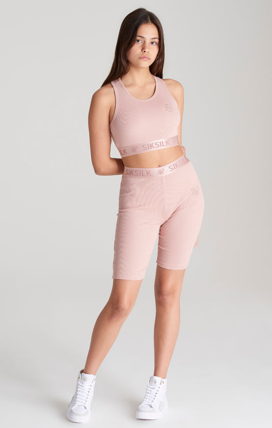Girls Pink Ribbed Taped Bralette
