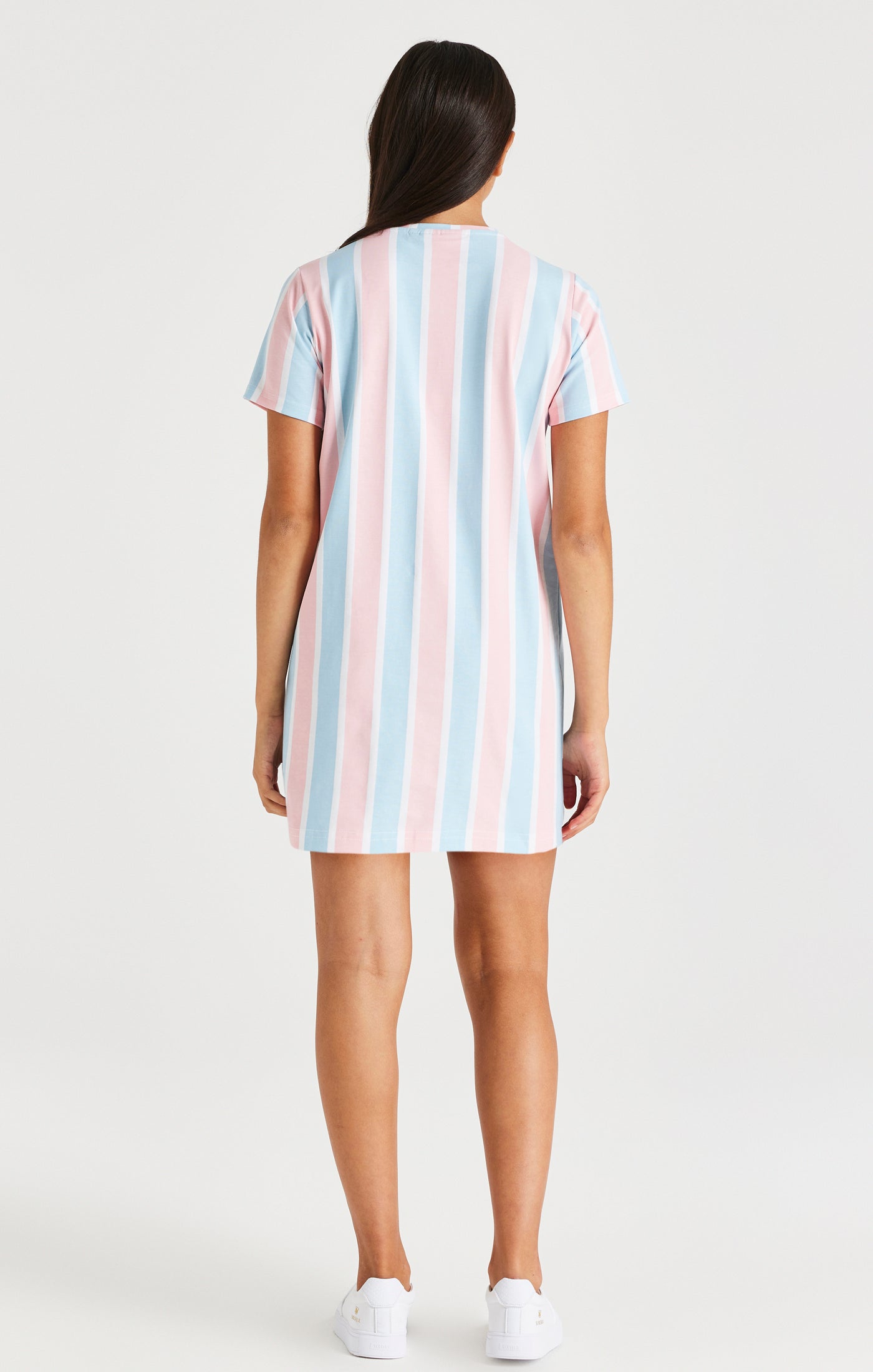 Load image into Gallery viewer, SikSilk Signature Stripe T-Shirt Dress - Blue &amp; Pink (4)