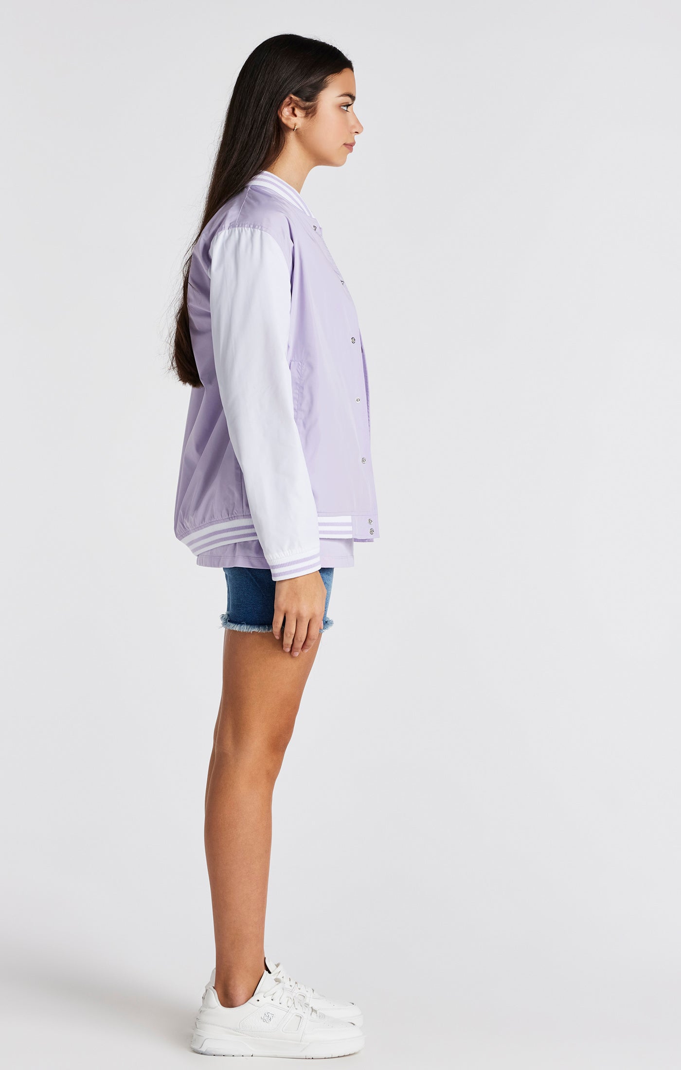 Load image into Gallery viewer, Girls Purple Varsity Jacket (6)