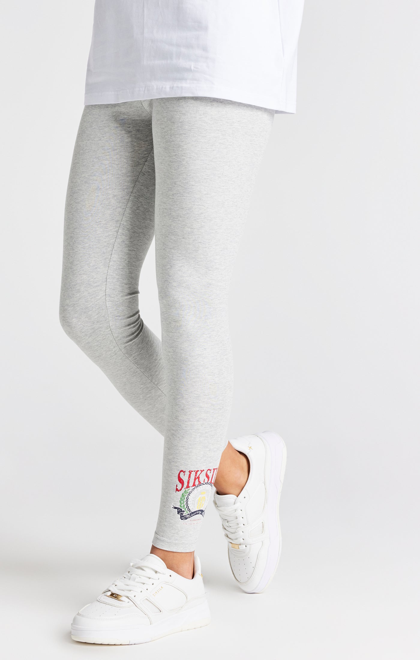 Load image into Gallery viewer, Girls Grey Marl Varsity Legging
