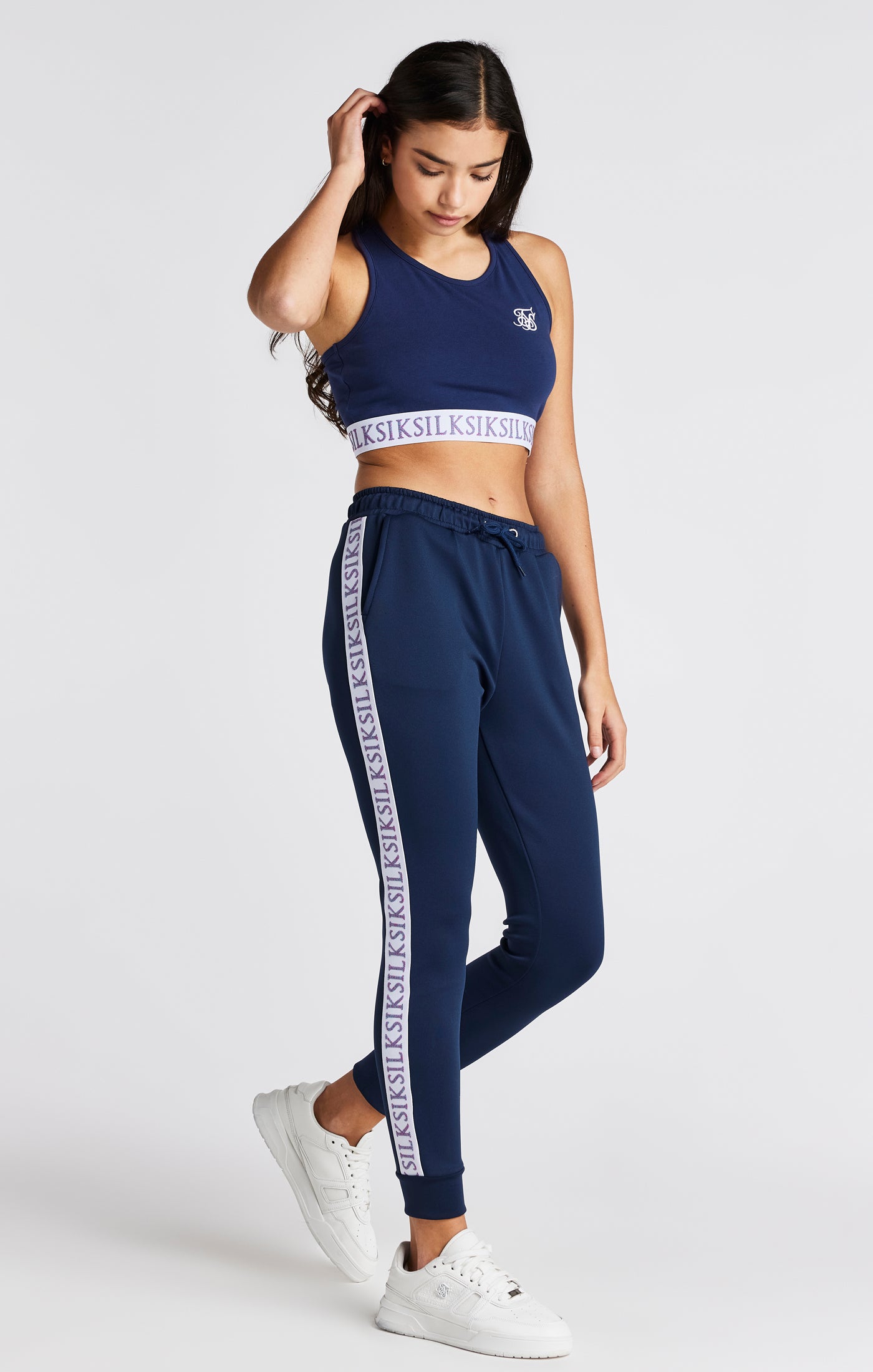Load image into Gallery viewer, Girls Navy Track Pant (2)