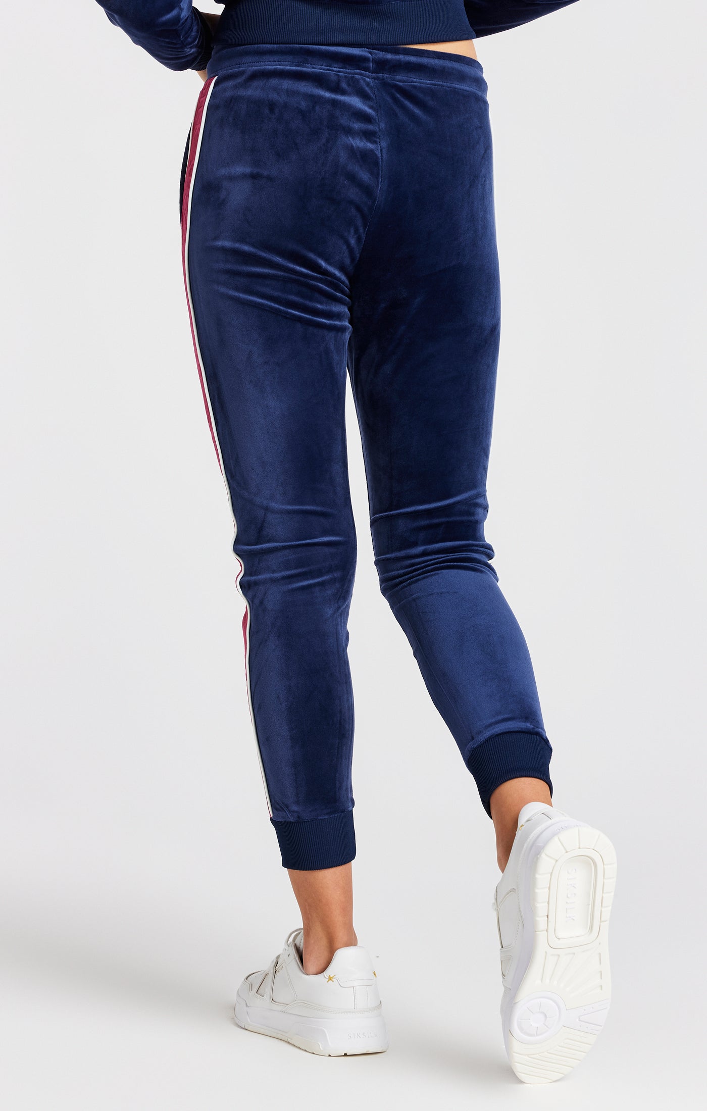 Load image into Gallery viewer, Girls Navy Velour Track Pant (3)