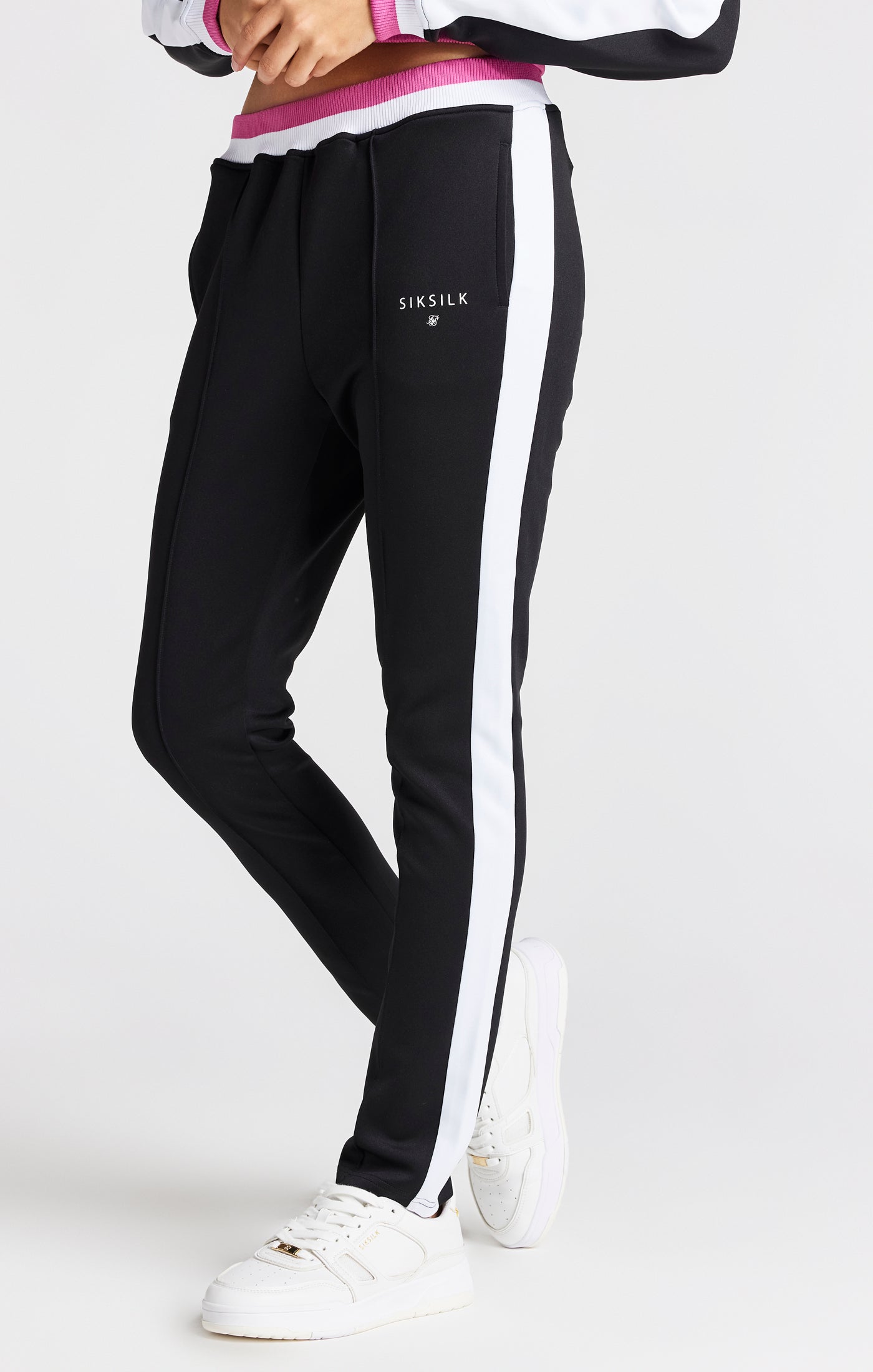 Load image into Gallery viewer, Girls Black Retro Track Pant