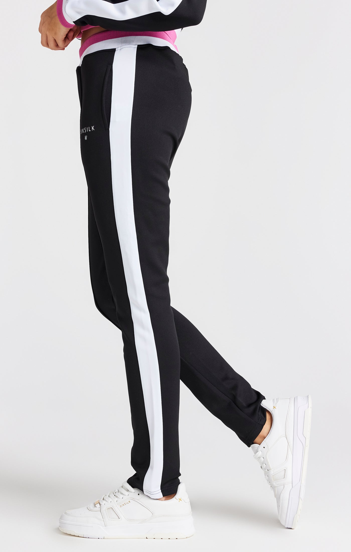 Load image into Gallery viewer, Girls Black Retro Track Pant (1)