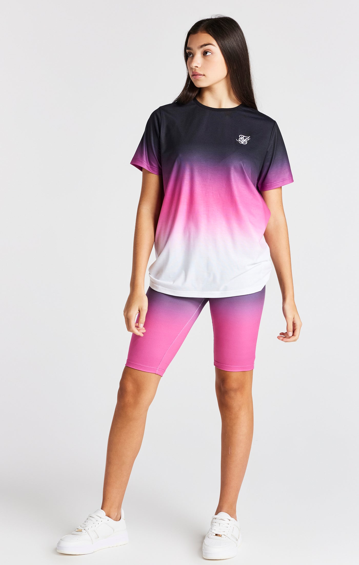 Load image into Gallery viewer, Girls Pink Fade Cycle Short (2)