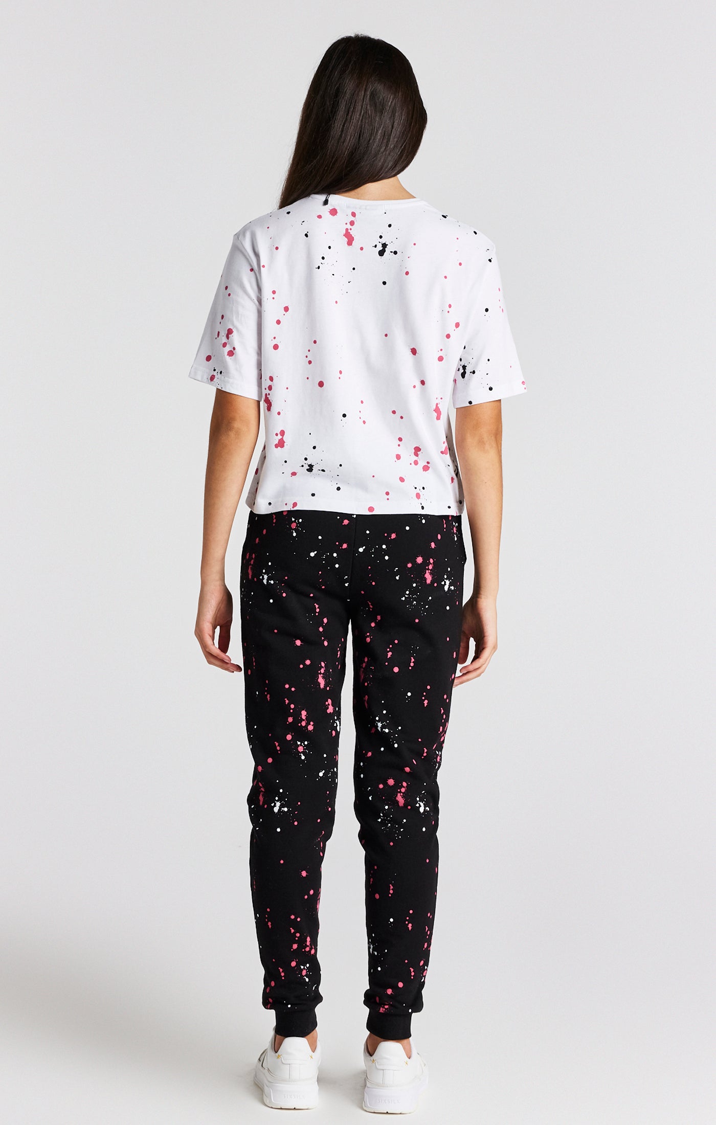 Load image into Gallery viewer, Girls Black Paint Splatter Jogger (4)