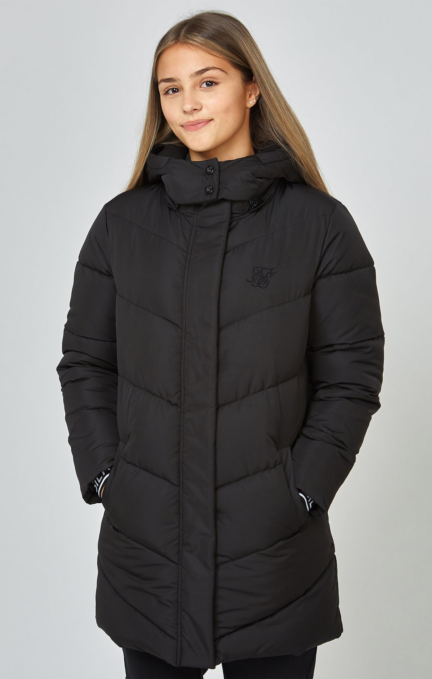 Load image into Gallery viewer, Girls Black Bubble Parka