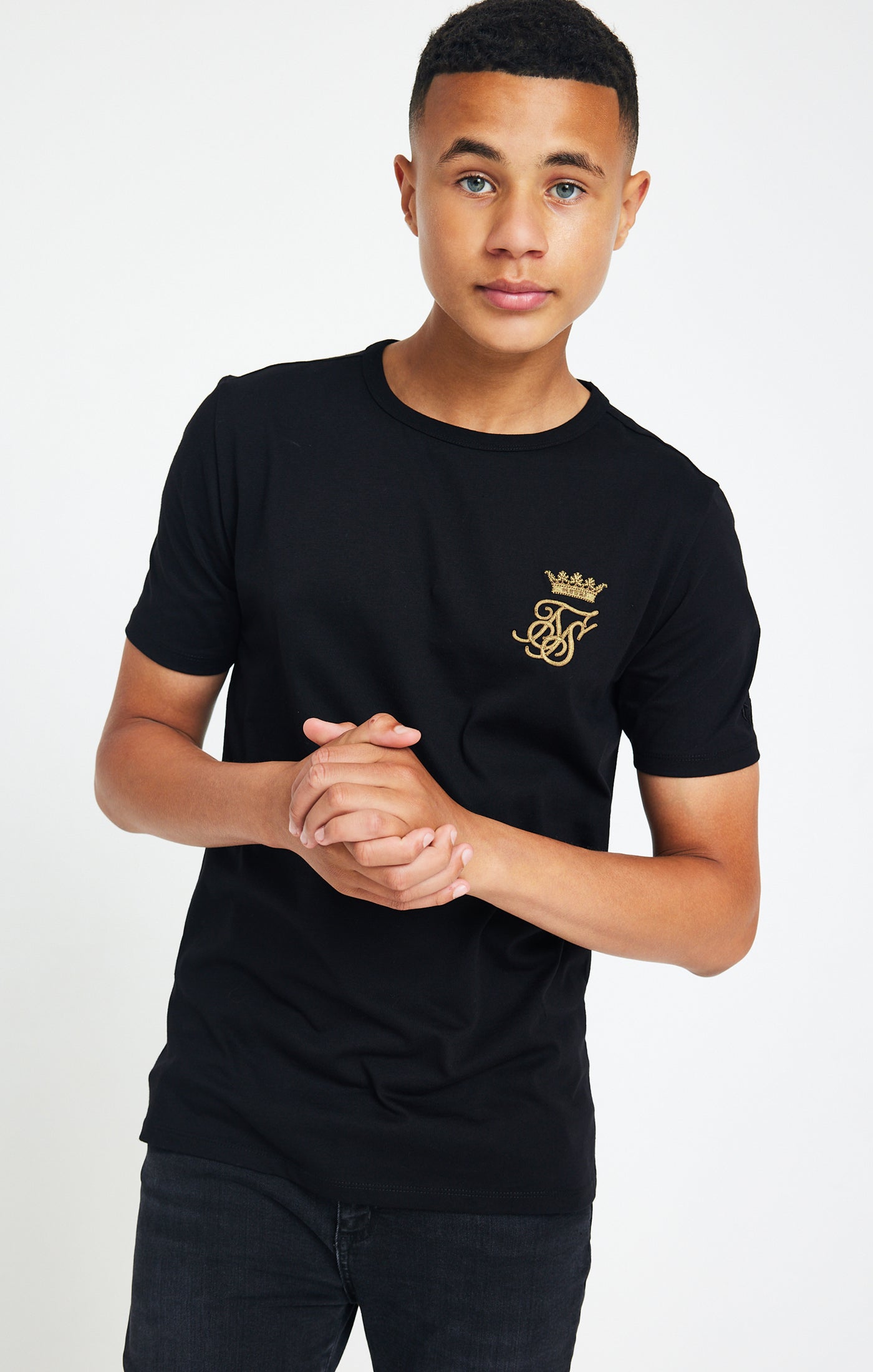 Load image into Gallery viewer, Boys Messi x SikSilk Black Logo T-Shirt (2)