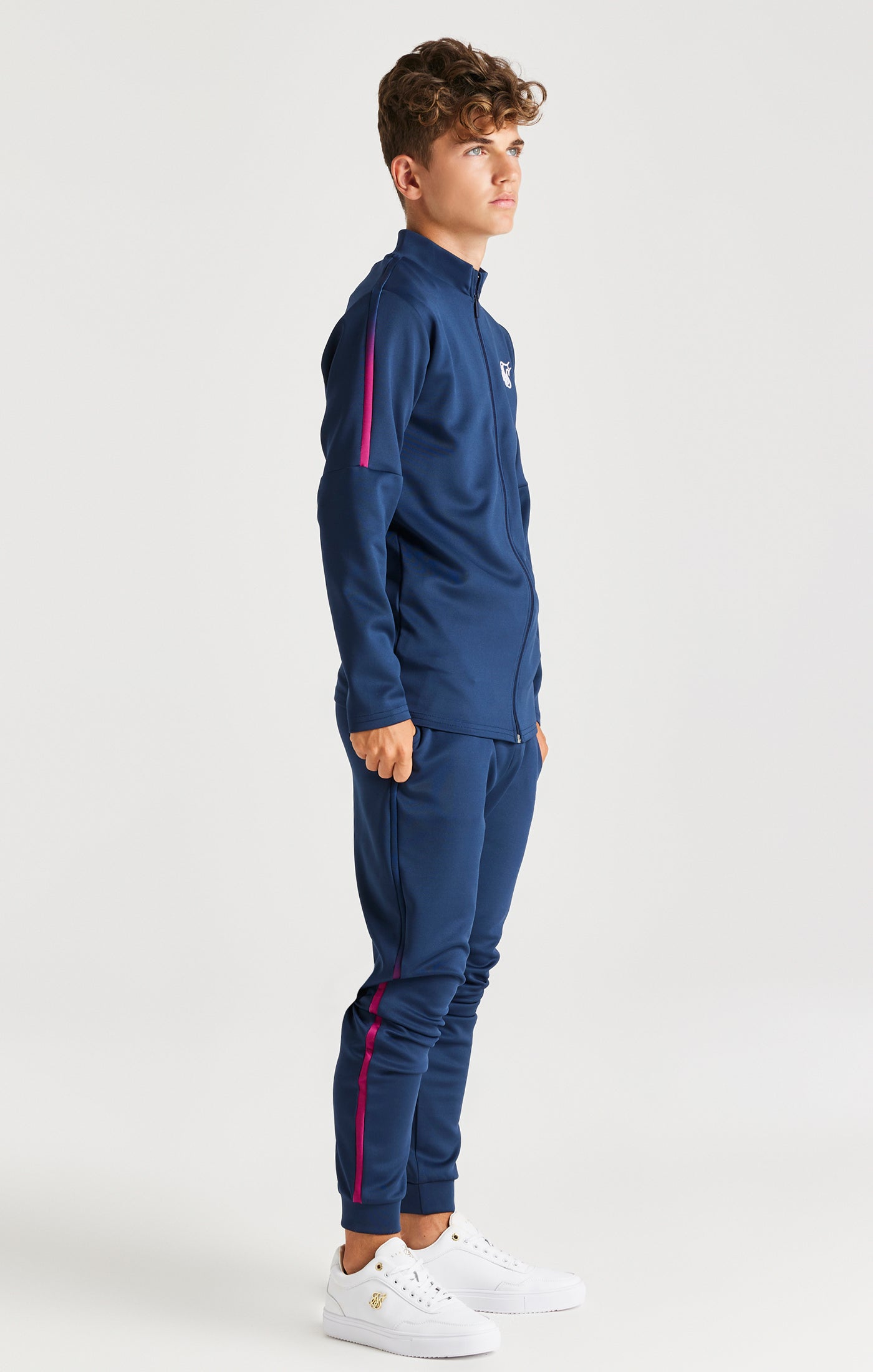 Load image into Gallery viewer, SikSilk Zonal Fade Track Top - Navy (3)