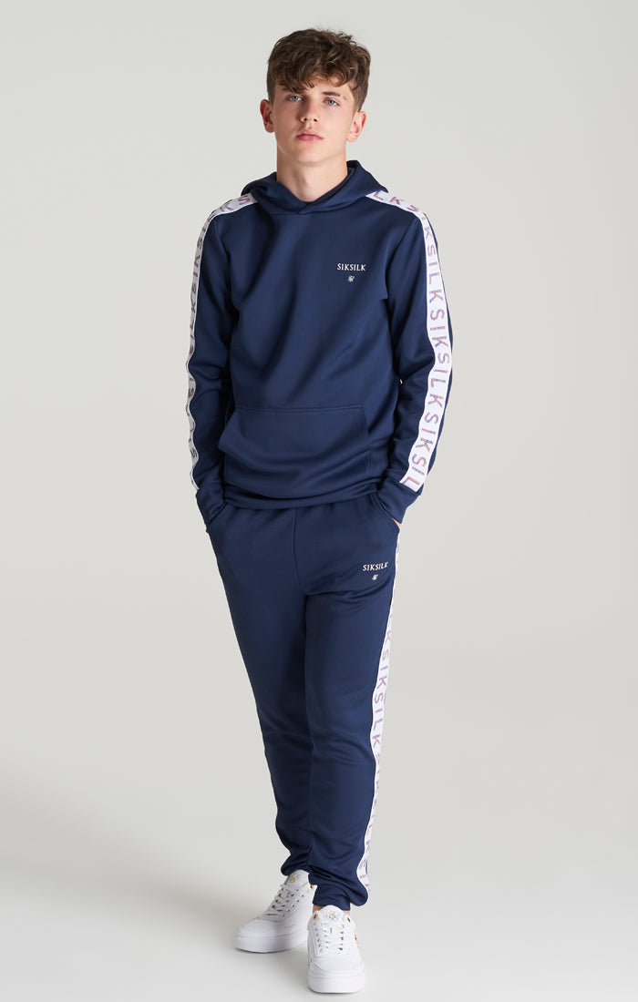 Load image into Gallery viewer, Boys Navy Taped Overhead Hoodie (6)