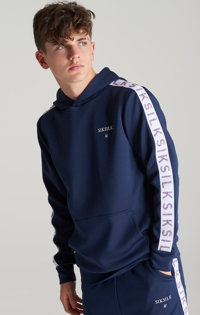 Load image into Gallery viewer, Boys Navy Taped Overhead Hoodie