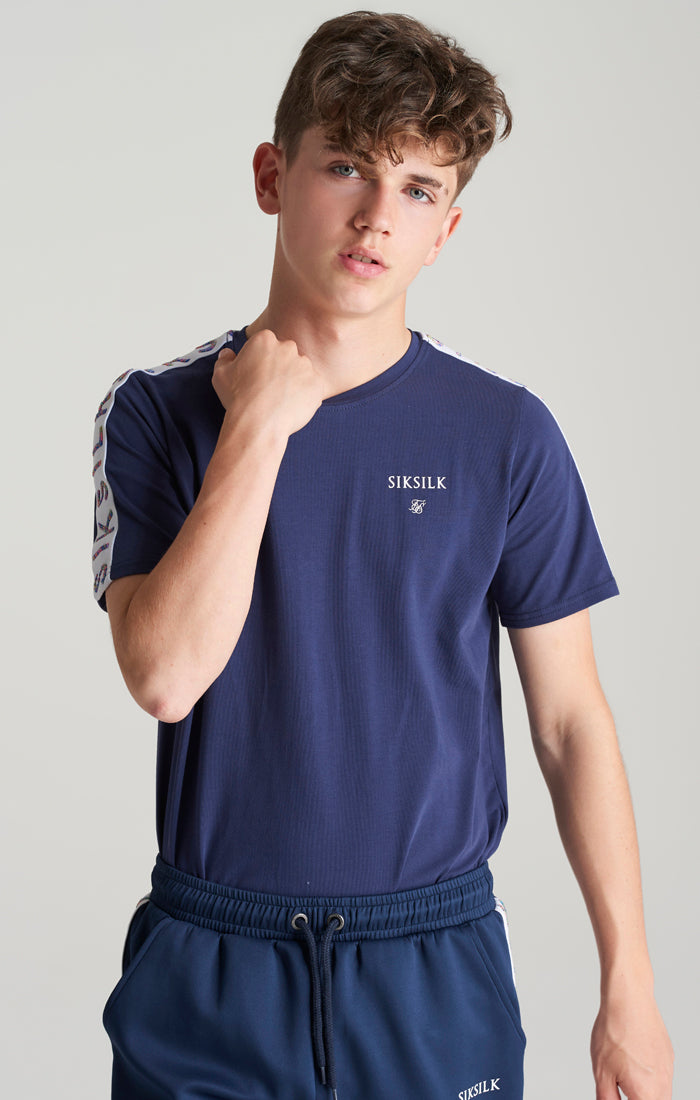 Load image into Gallery viewer, SikSilk Medley Tape Tee - Navy (2)
