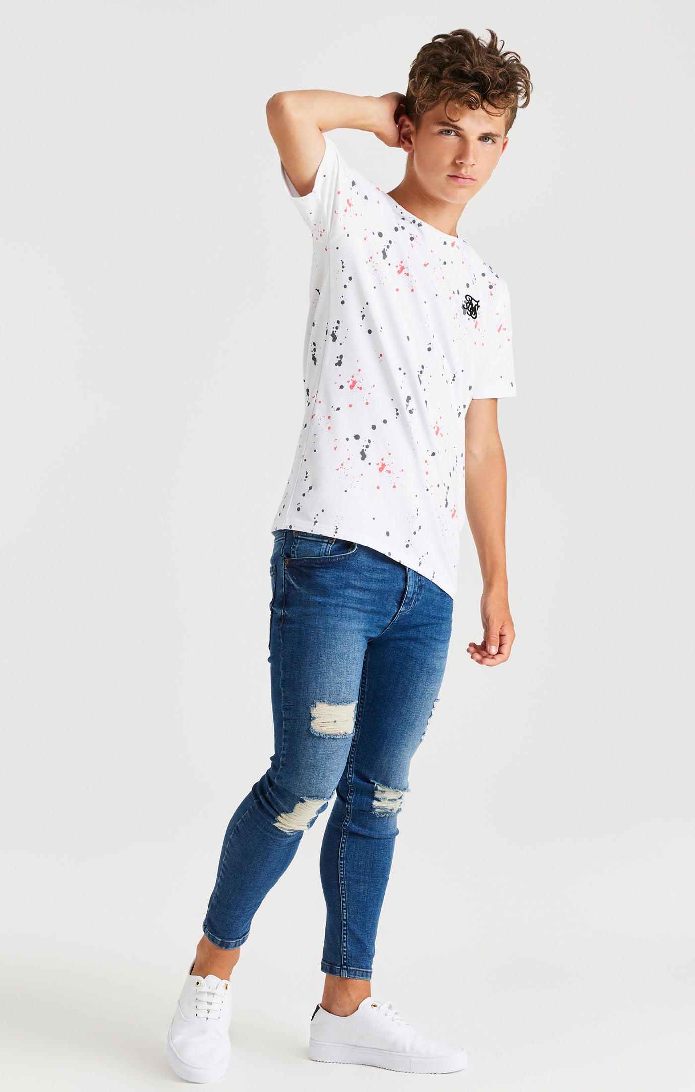 Load image into Gallery viewer, SikSilk Paint Splat Tee - White (2)