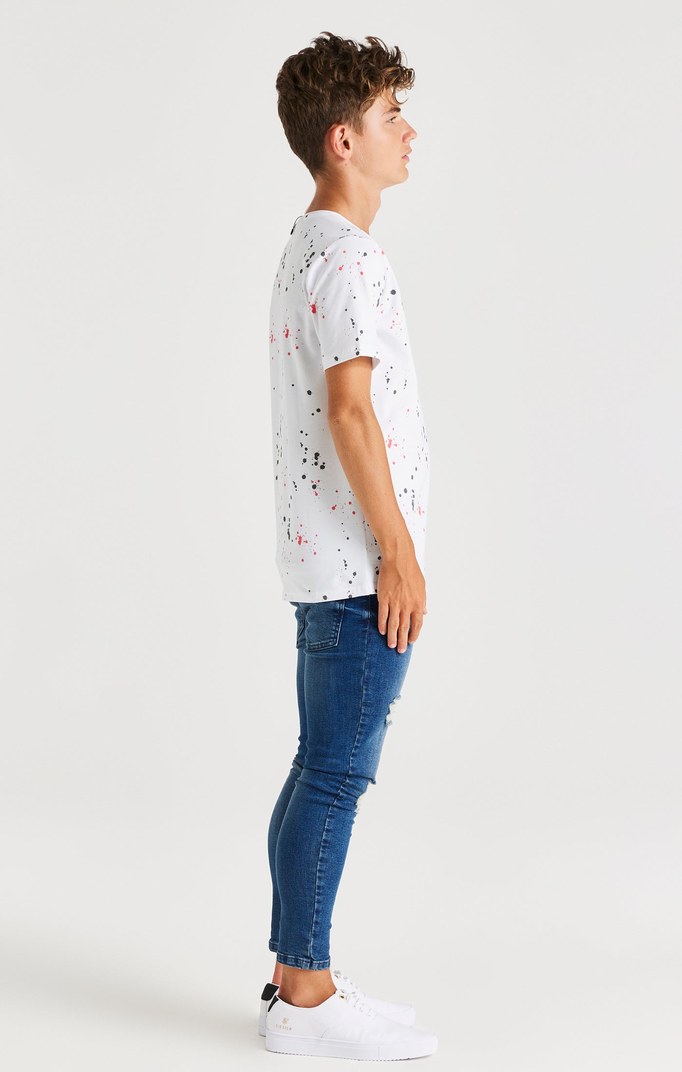 Load image into Gallery viewer, SikSilk Paint Splat Tee - White (3)