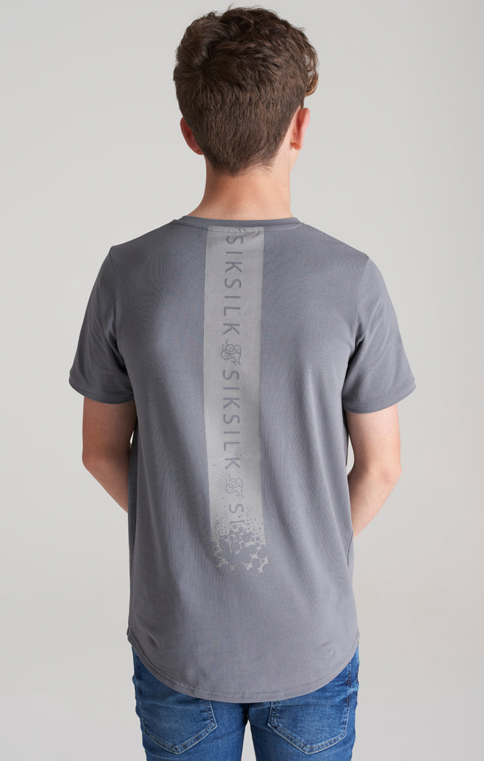 Load image into Gallery viewer, Boys Grey Back Print Scoop Hem T-Shirt