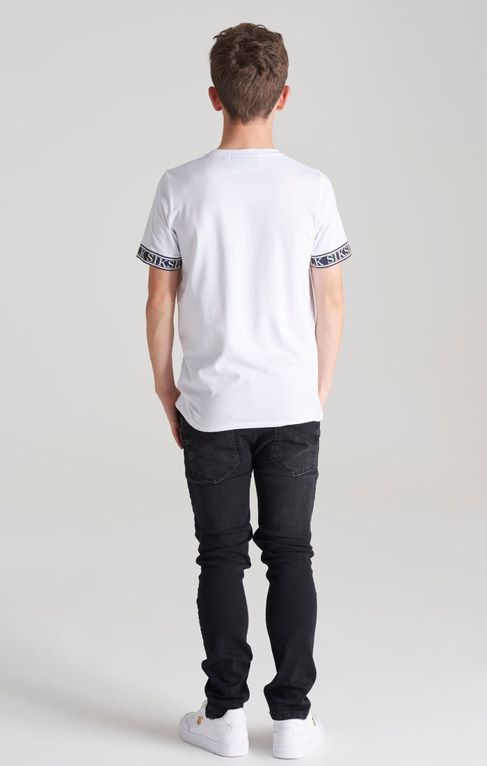 Load image into Gallery viewer, Boys White Iridescent Taped T-Shirt (4)