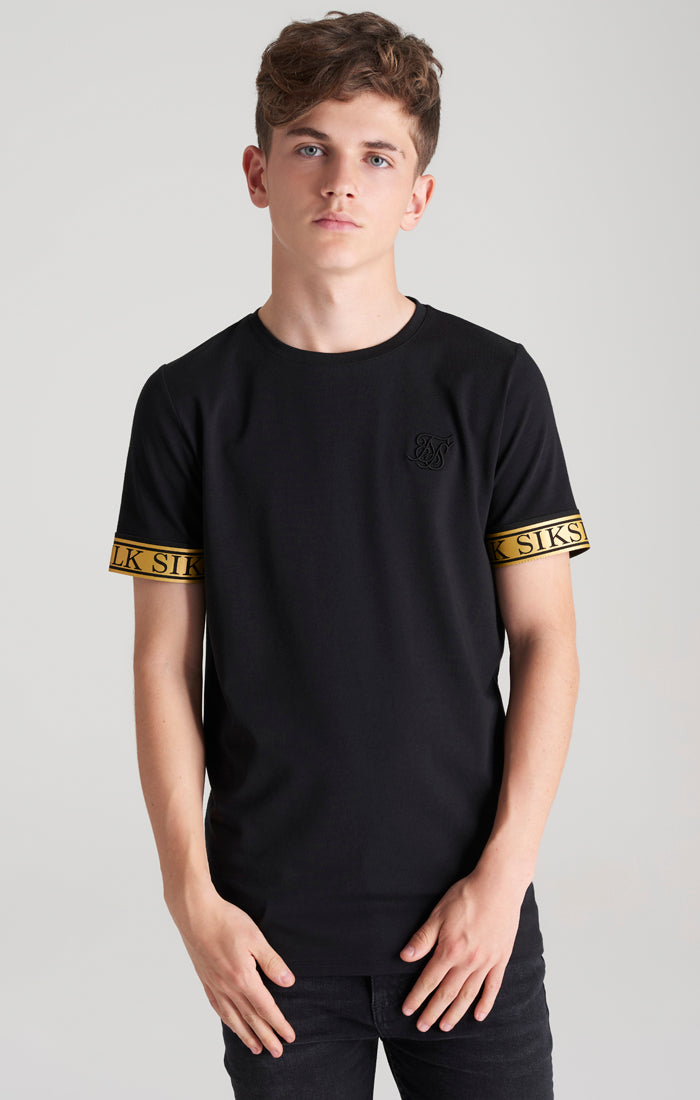 Load image into Gallery viewer, Boys Black Iridescent Taped T-Shirt