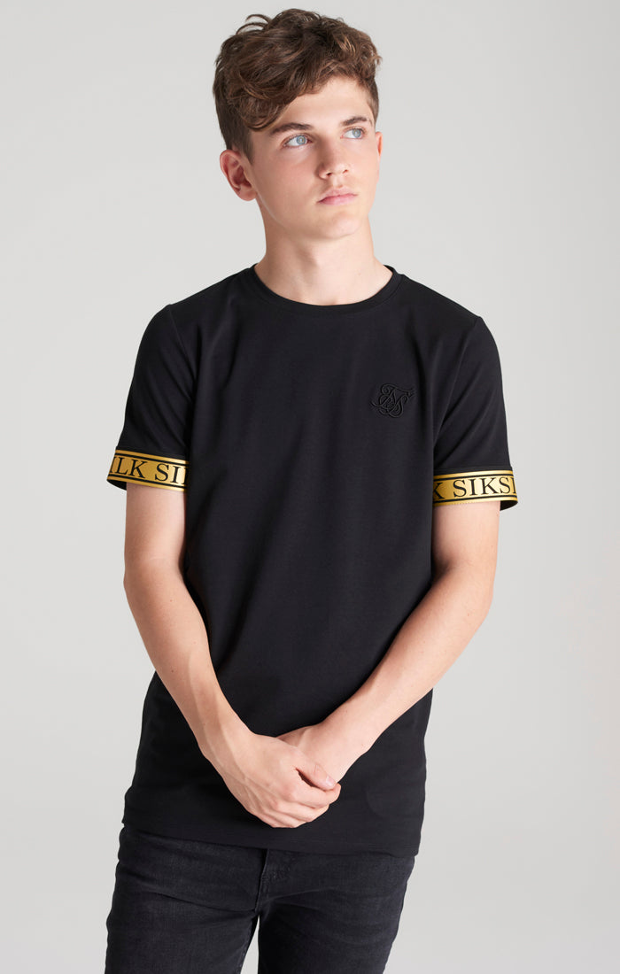 Load image into Gallery viewer, Boys Black Iridescent Taped T-Shirt (1)