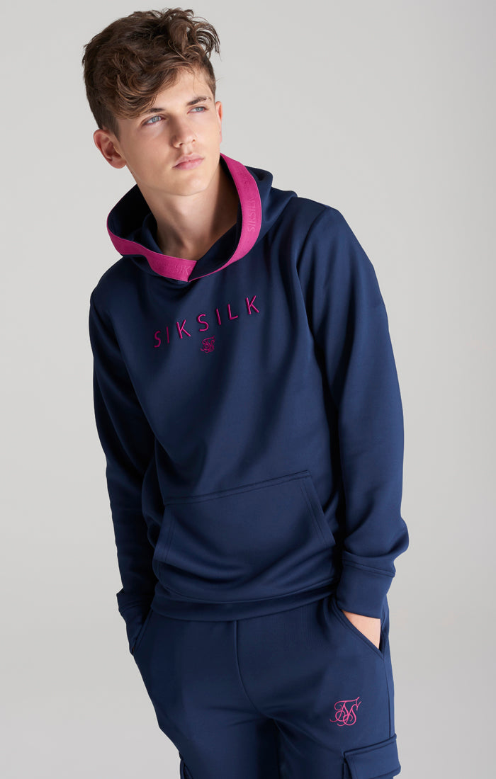 Load image into Gallery viewer, Boys Navy Taped Overhead Hoodie (1)