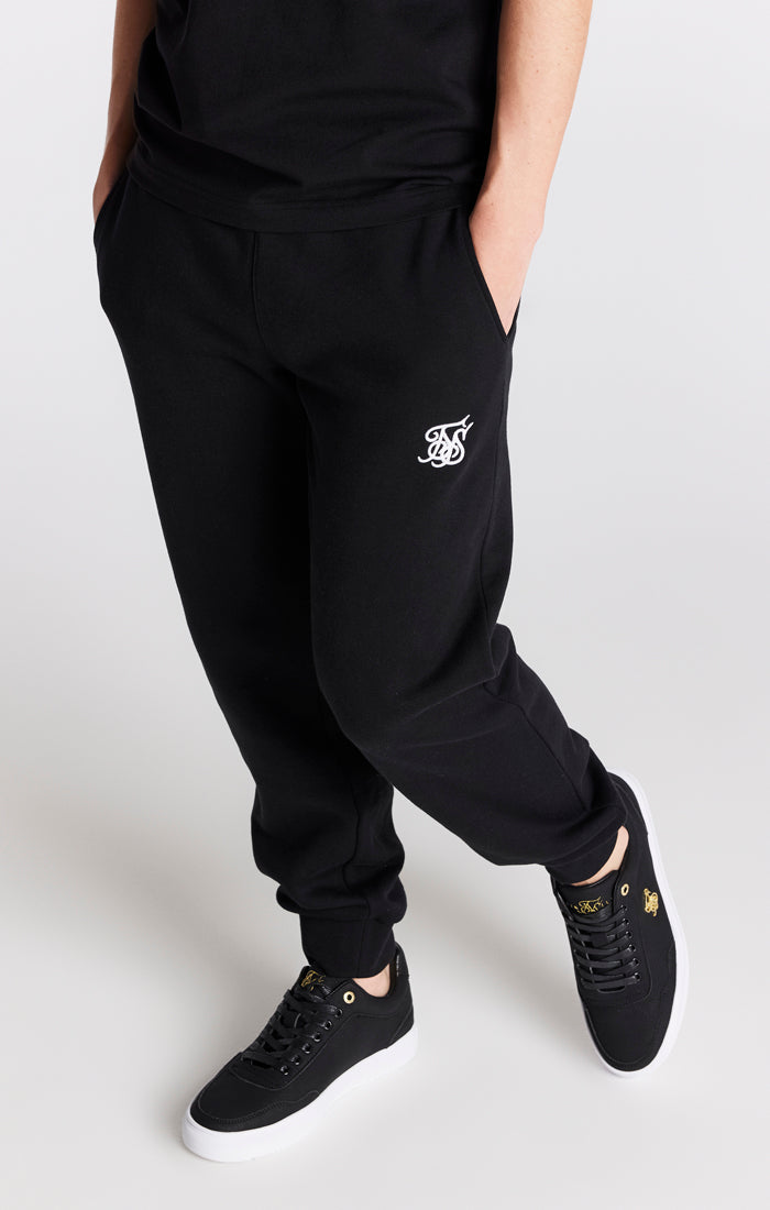 Load image into Gallery viewer, Boys Black Essentials Cuffed Jogger