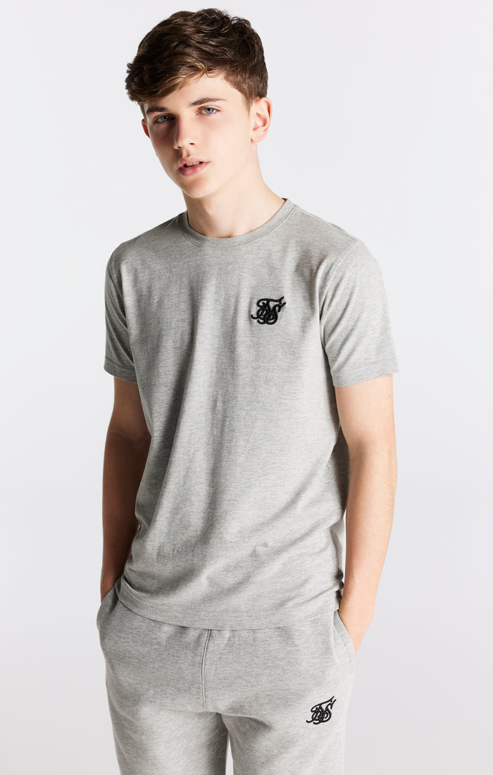 Load image into Gallery viewer, Boys Grey Marl Essentials Short Sleeve T-Shirt