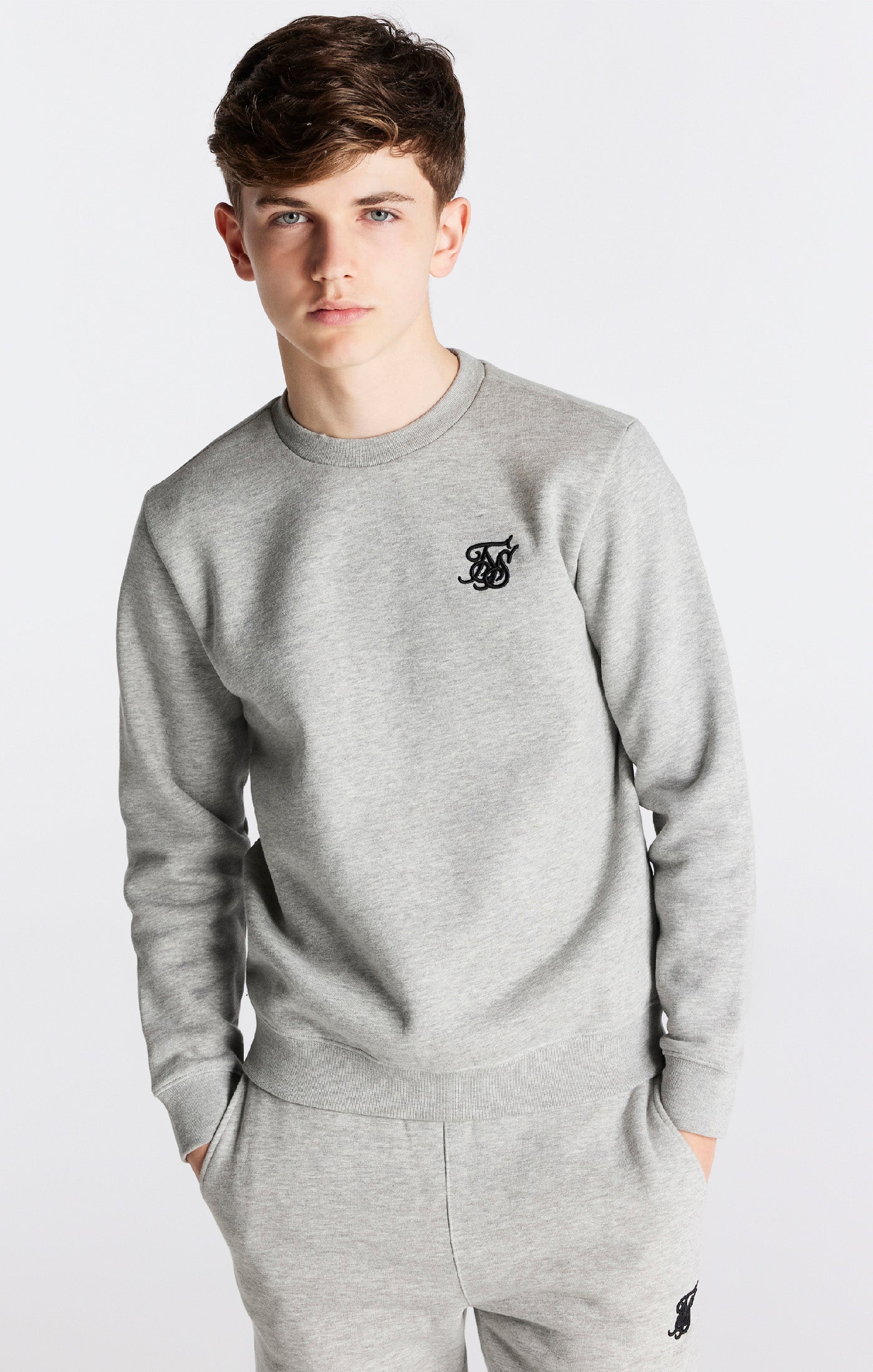 Load image into Gallery viewer, Boys Grey Marl Essentials Sweatshirt