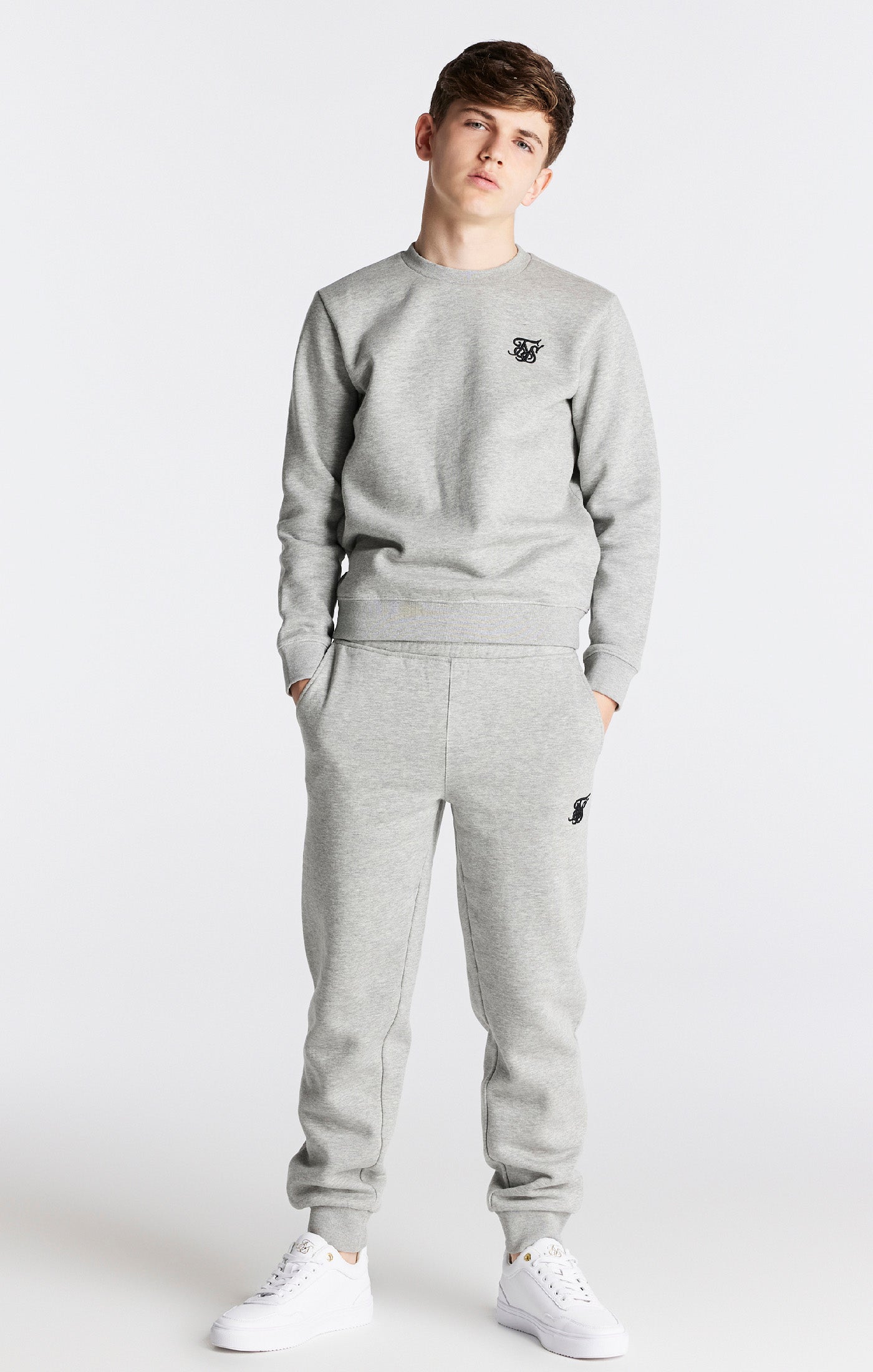 Load image into Gallery viewer, Boys Grey Marl Essentials Sweatshirt (2)