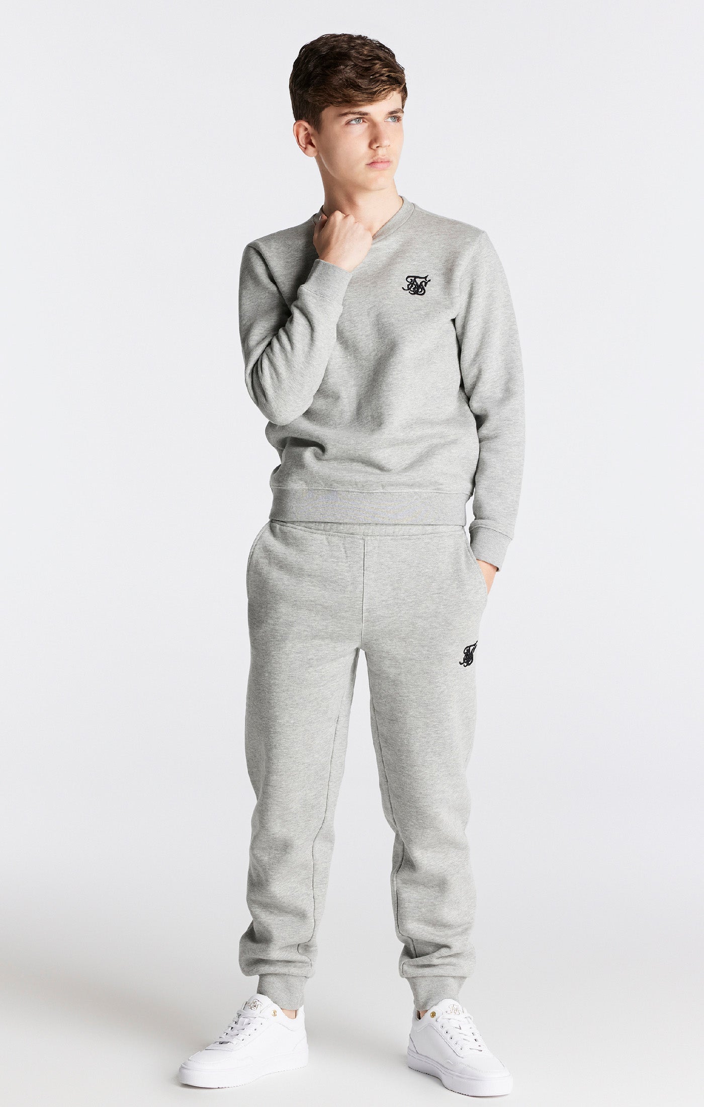 Load image into Gallery viewer, Boys Grey Marl Essentials Sweatshirt (3)