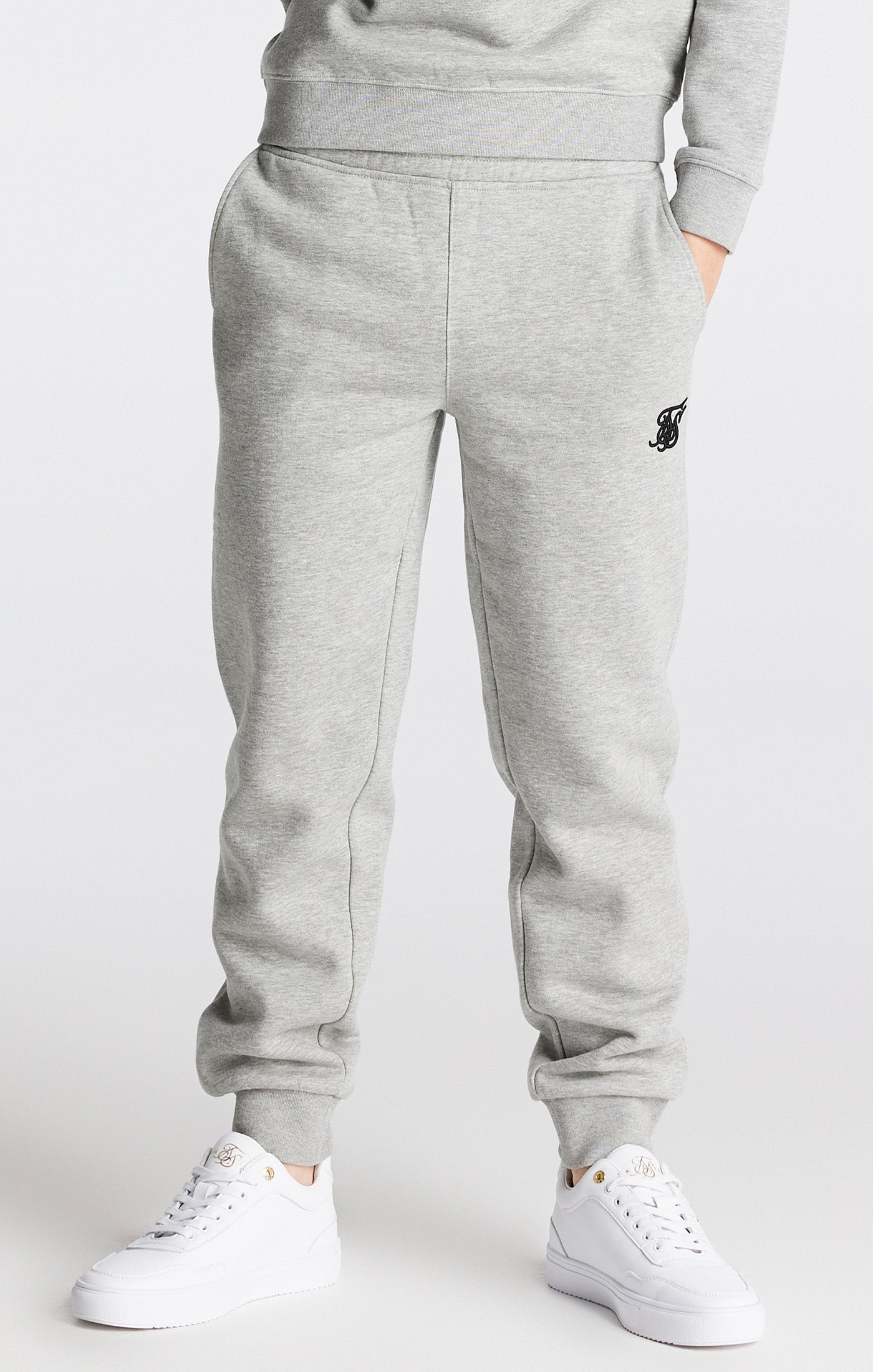 Load image into Gallery viewer, Boys Grey Marl Essentials Cuffed Jogger