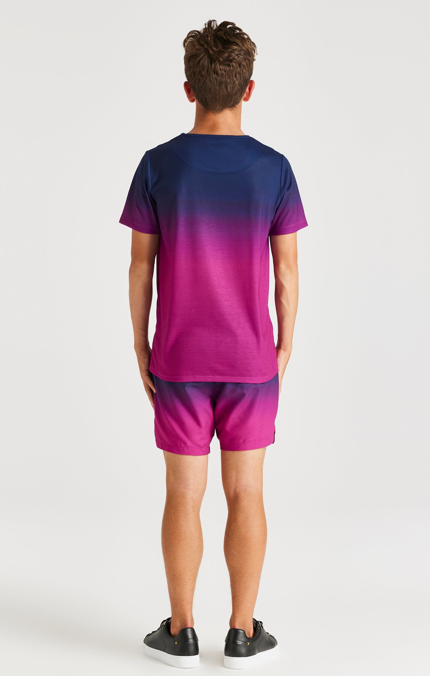Load image into Gallery viewer, SikSilk High Fade Tee - Navy &amp; Pink (4)