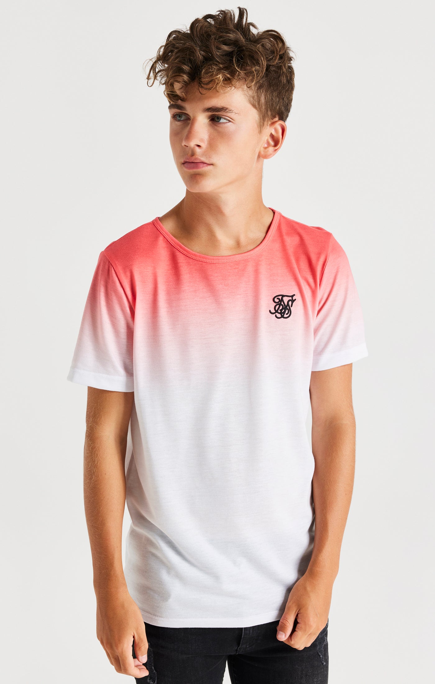 Load image into Gallery viewer, SikSilk High Fade Tee - Orange &amp; White