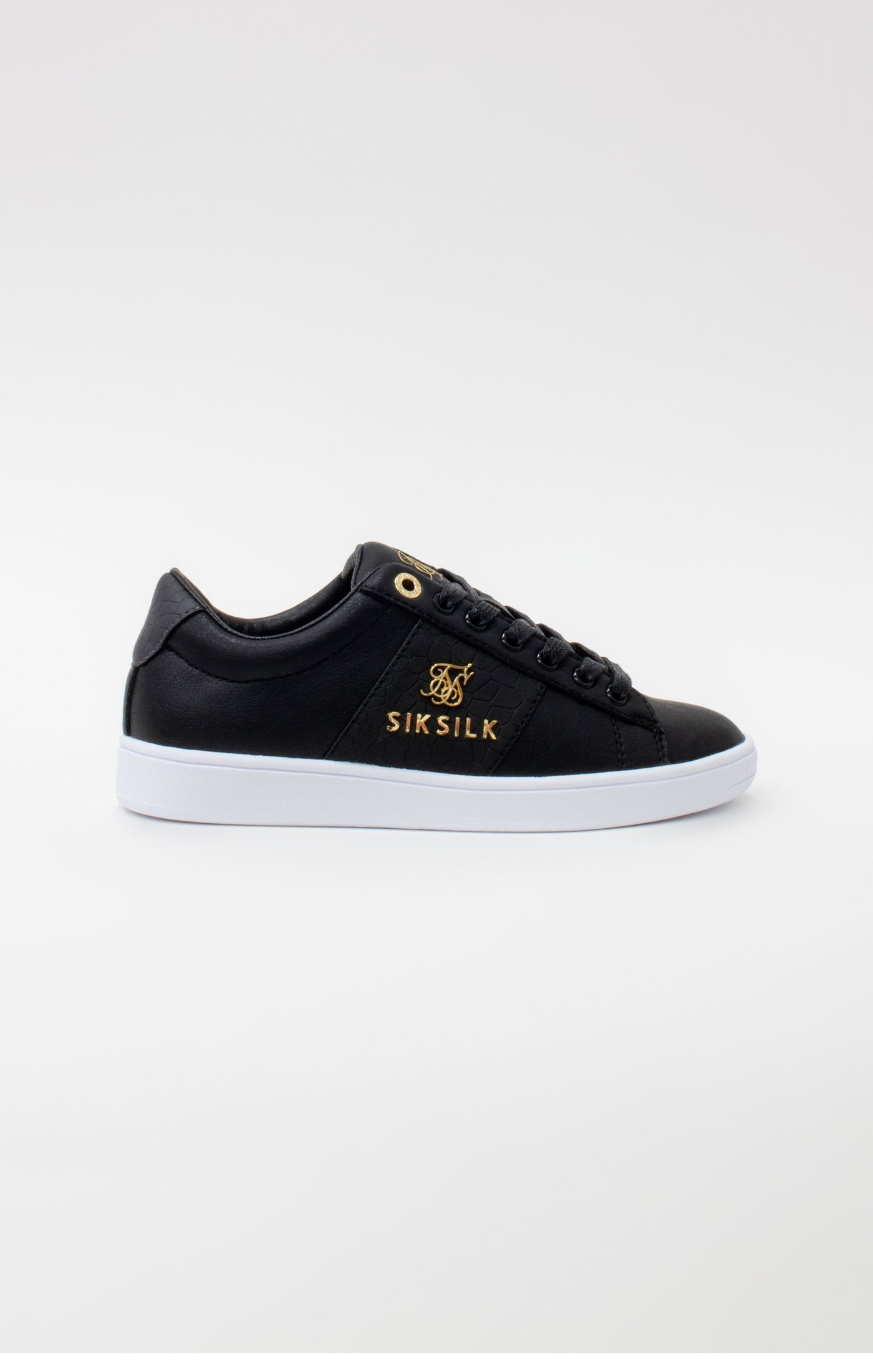 Load image into Gallery viewer, Black Juniors Low-Top Classic Trainer With Metal Logo