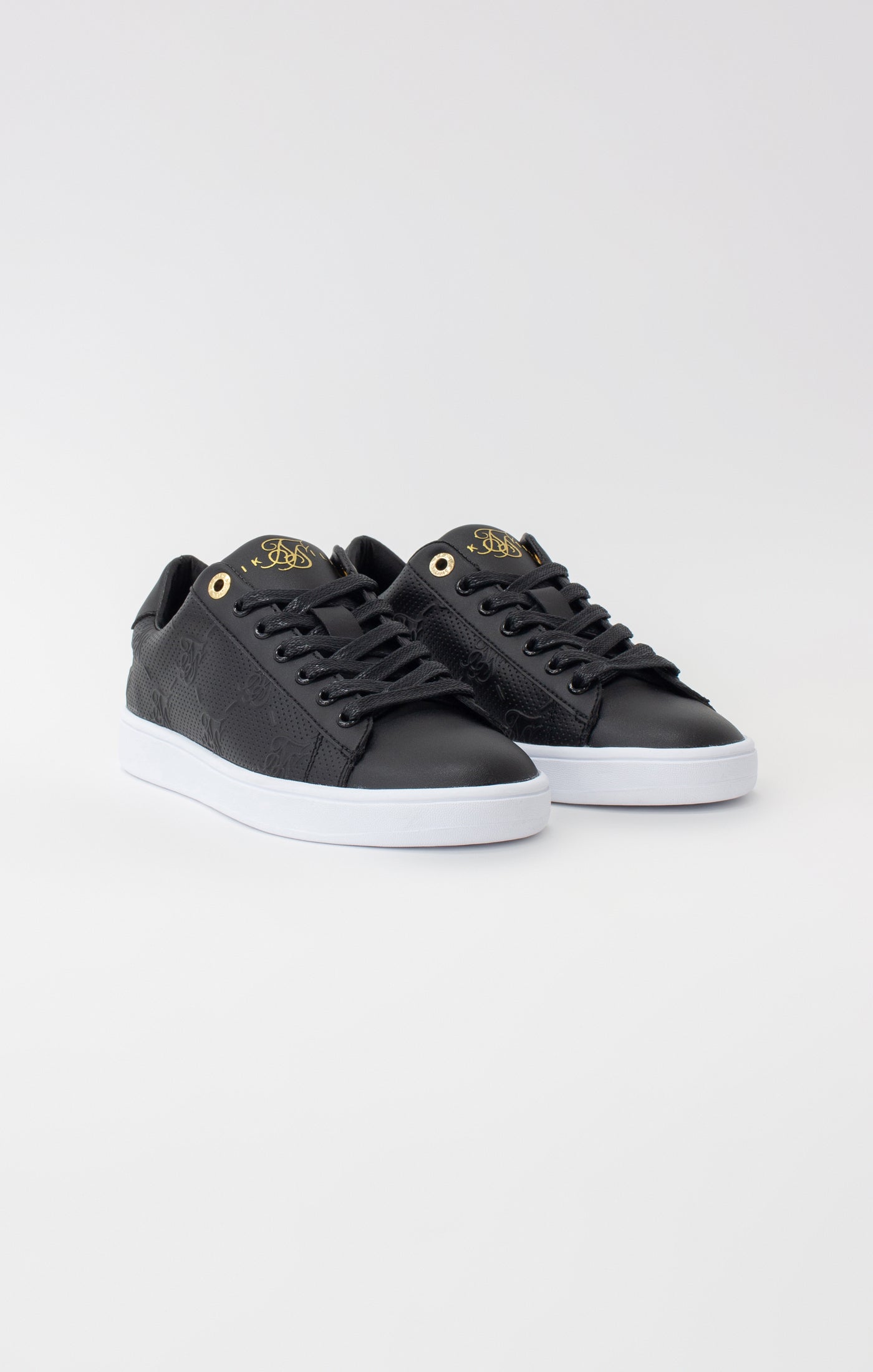 Load image into Gallery viewer, Black Juniors Low-Top Casual Monogram Trainer (3)