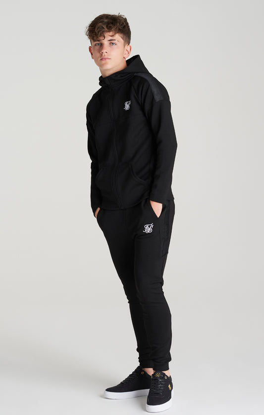 Boys Black Poly Taped Tracksuit