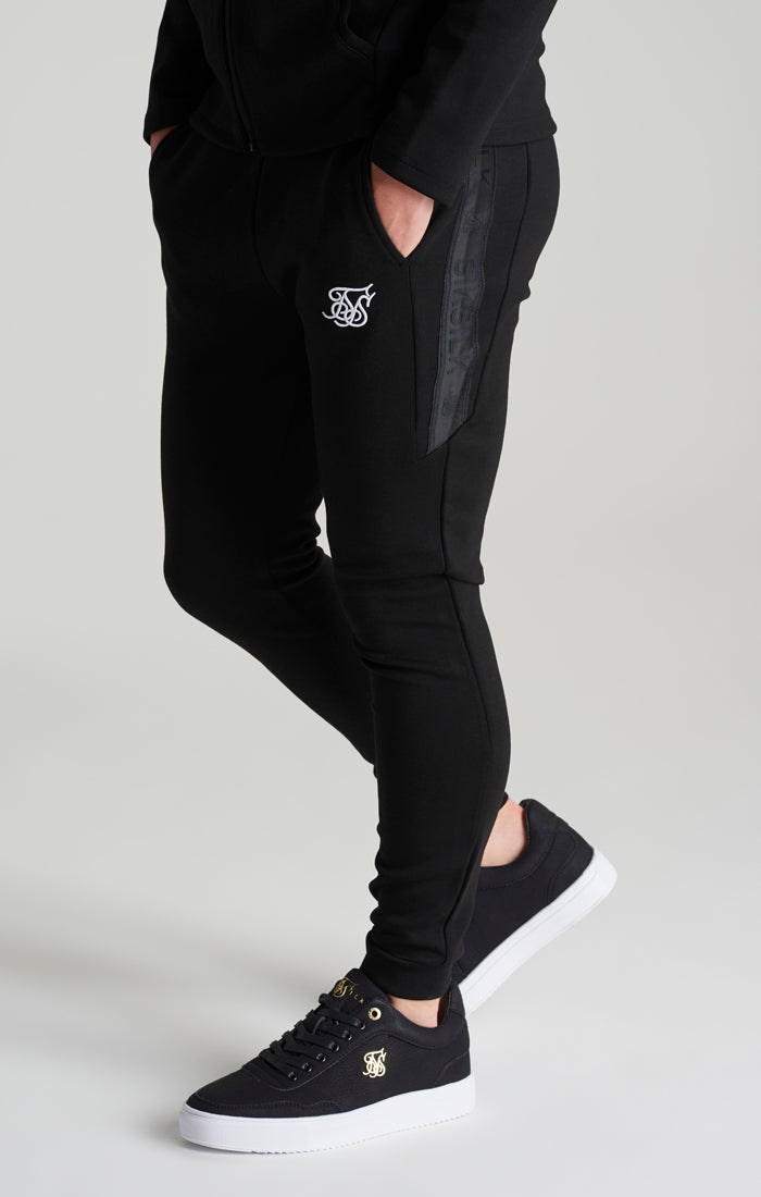 Load image into Gallery viewer, Boys Black Poly Taped Tracksuit (8)