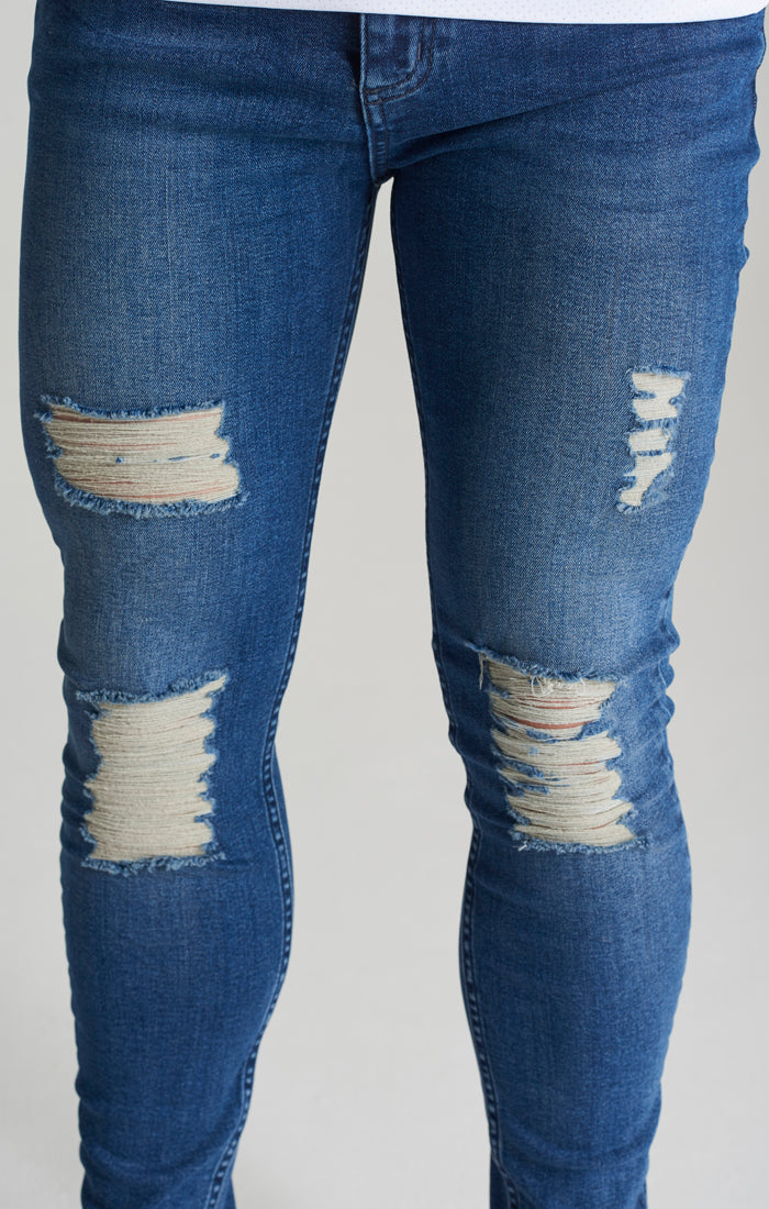 Load image into Gallery viewer, Boys Blue Distressed Skinny Denim Jean